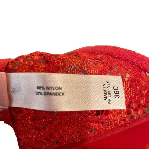 Victoria’s Secret Very Sexy Pink Label Bra 36C Unlined Underwire Orange Cheeta - Picture 6 of 7